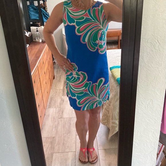 &Lilly Pulitzer Stephanie Shift Style#86273 Novelty Big Bang print Brewster Blue - Picture 7 of 16